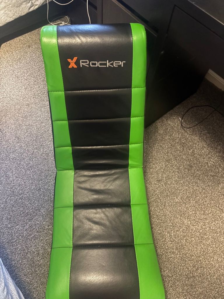 X Rocker Gaming Chair - Black and Green, Good Condition