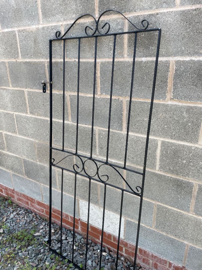 Black Wrought Iron Garden Gate – Good Condition
