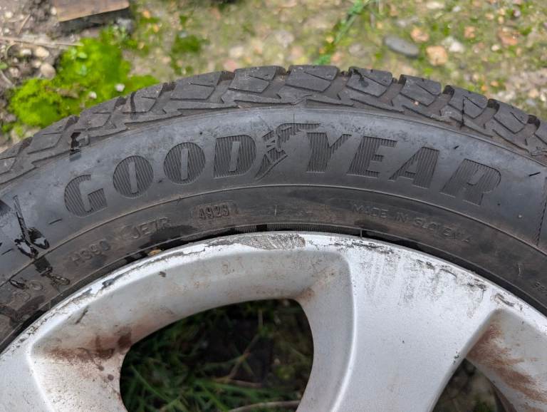 Goodyear tyre and alley wheel.