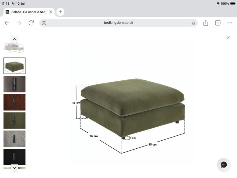 Khaki Green Footstool 