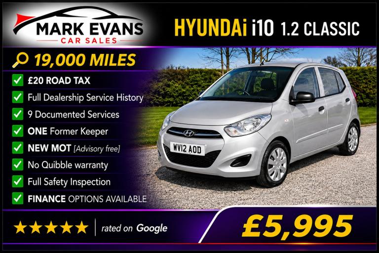 2012 Hyundai i10 1.2 Classic 5dr HATCHBACK Petrol Manual