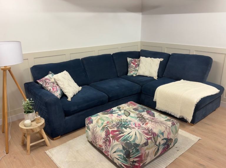 Real Sofa Available to View – DFS Orka Blue Corner Sofa