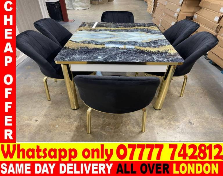 image for -FREE DELIVERY--Dining Table with chairs (yafdg