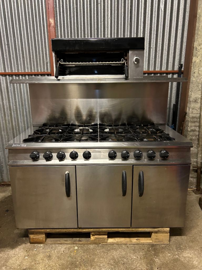 Moorwood Vulcan 8-ring twin oven catering range with grill