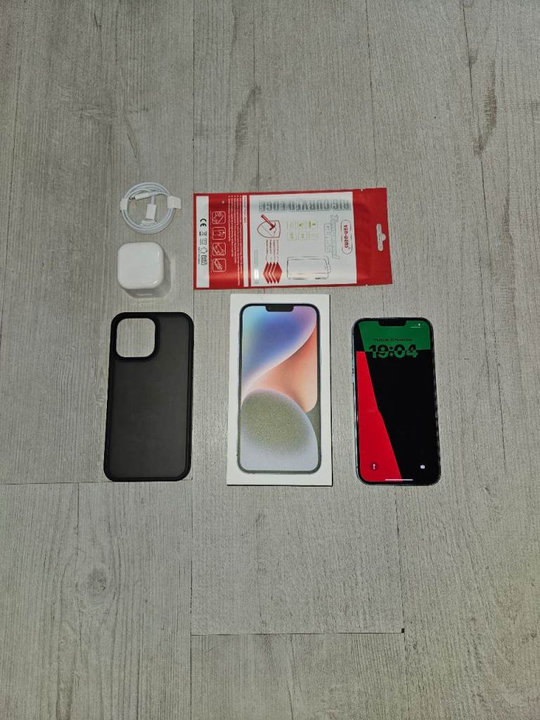 IPhone 14 Plus 5G Bundle 256GB Unlocked Blue Warranty I Phone