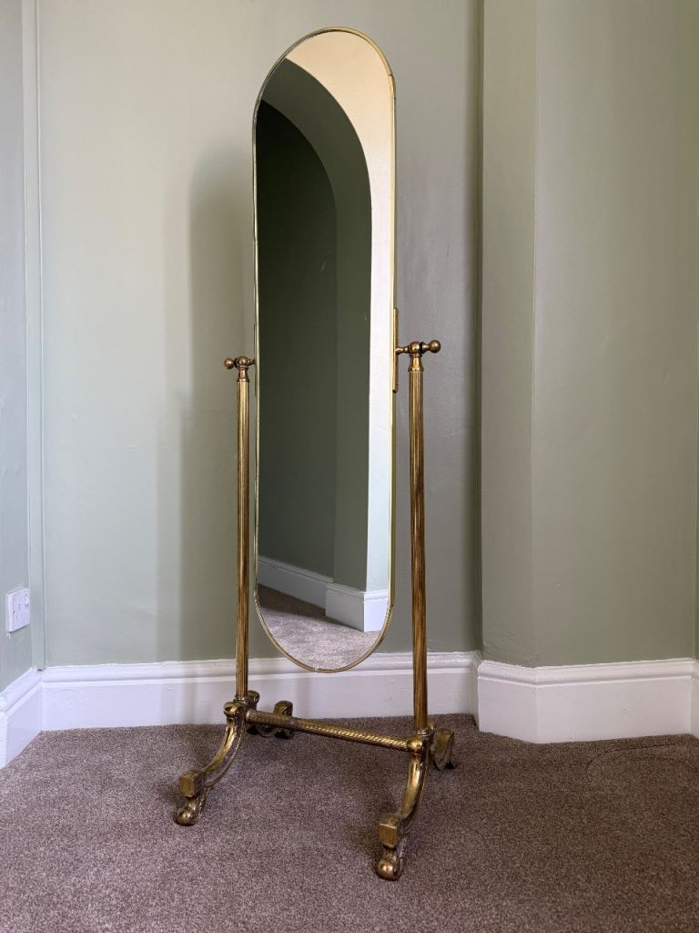 Vintage Brass Chival Mirror