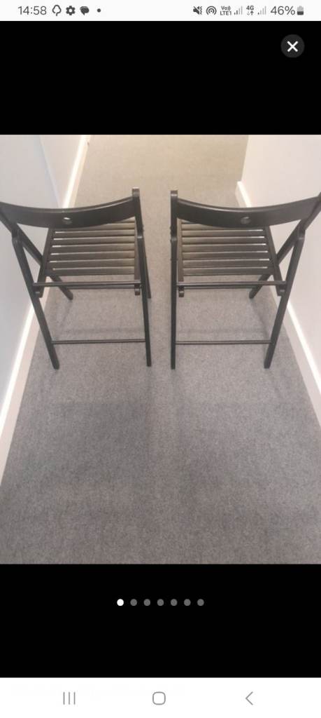 Ikea folding chairs in black