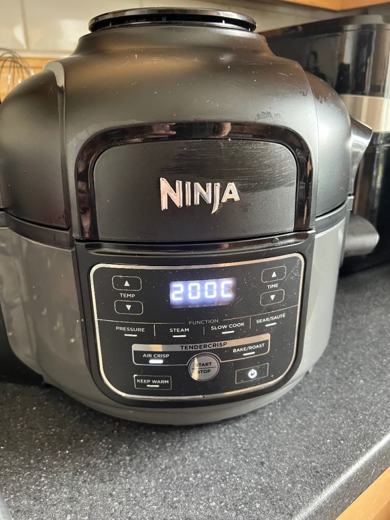 Ninja Food Multi-Cooker, Pressure Cooker, Air Fryer, Grey/Black OP100UK