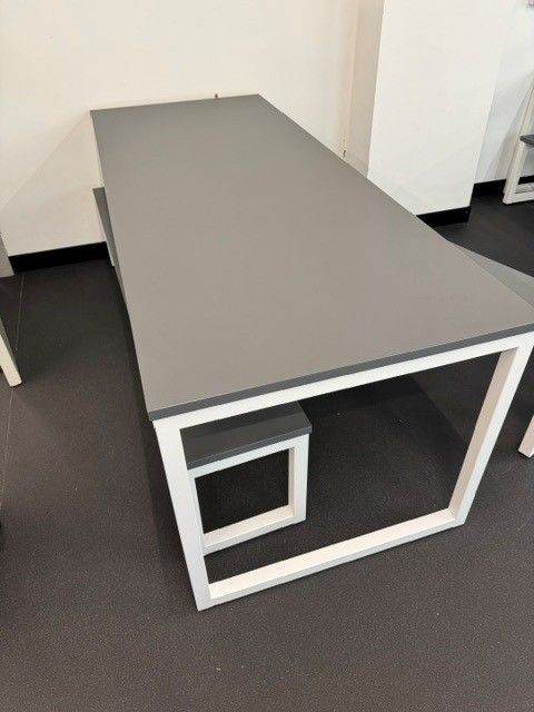 Modern Grey Dining Table with Bench Seats