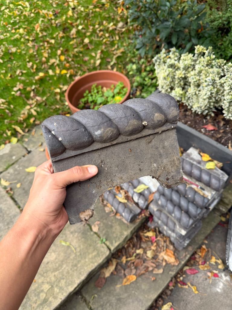 Reclaimed Victorian black roped path edgings 
