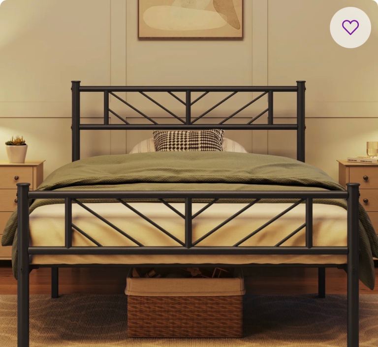 Double bed metal only been slept on a couple of times 
