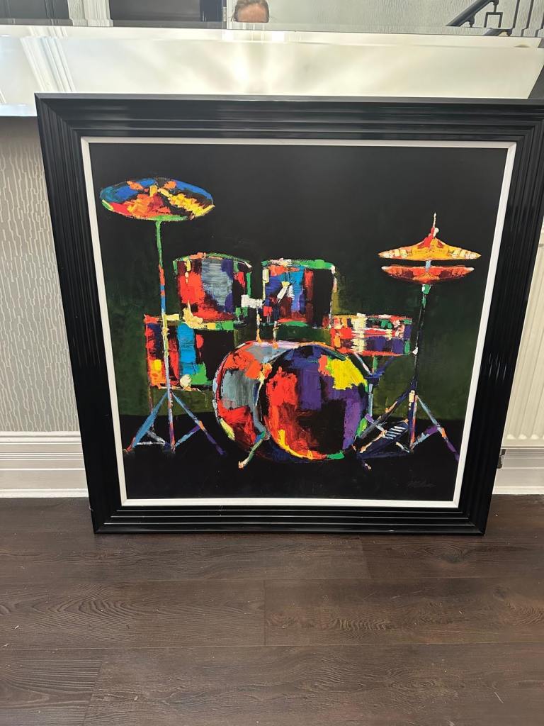 Designer picture with drum set on 