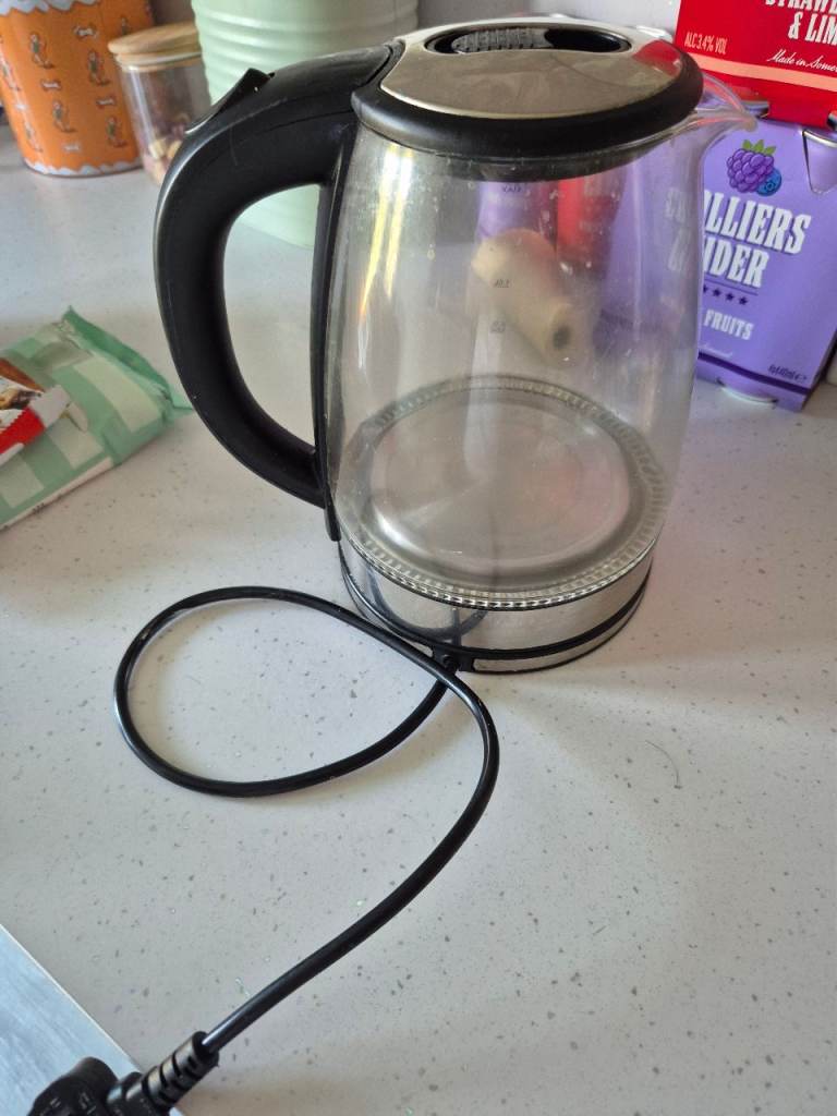 Glass Electric Kettle with Blue LED Light – Good Condition