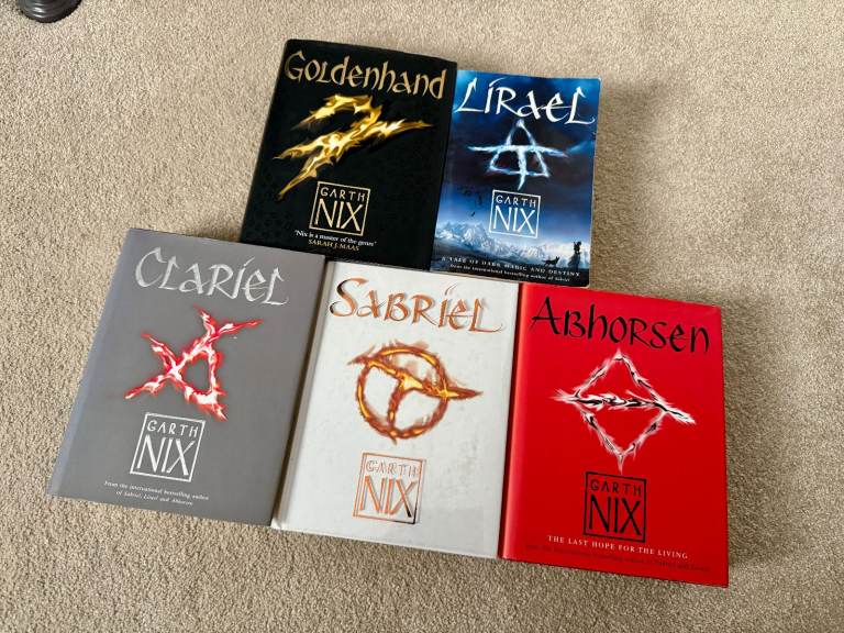 5 x Garth Nix Books - Hardback - Abhorsen / Clariel / Lirael / Goldenhand / Sabriel