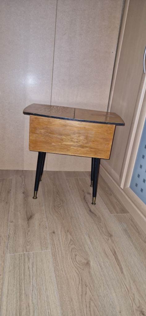 Mid Century Maple/ebony Sewing Box with Removable Dansette Legs