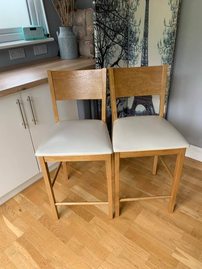 Pair of Sturdy John Lewis High Backed Stools 