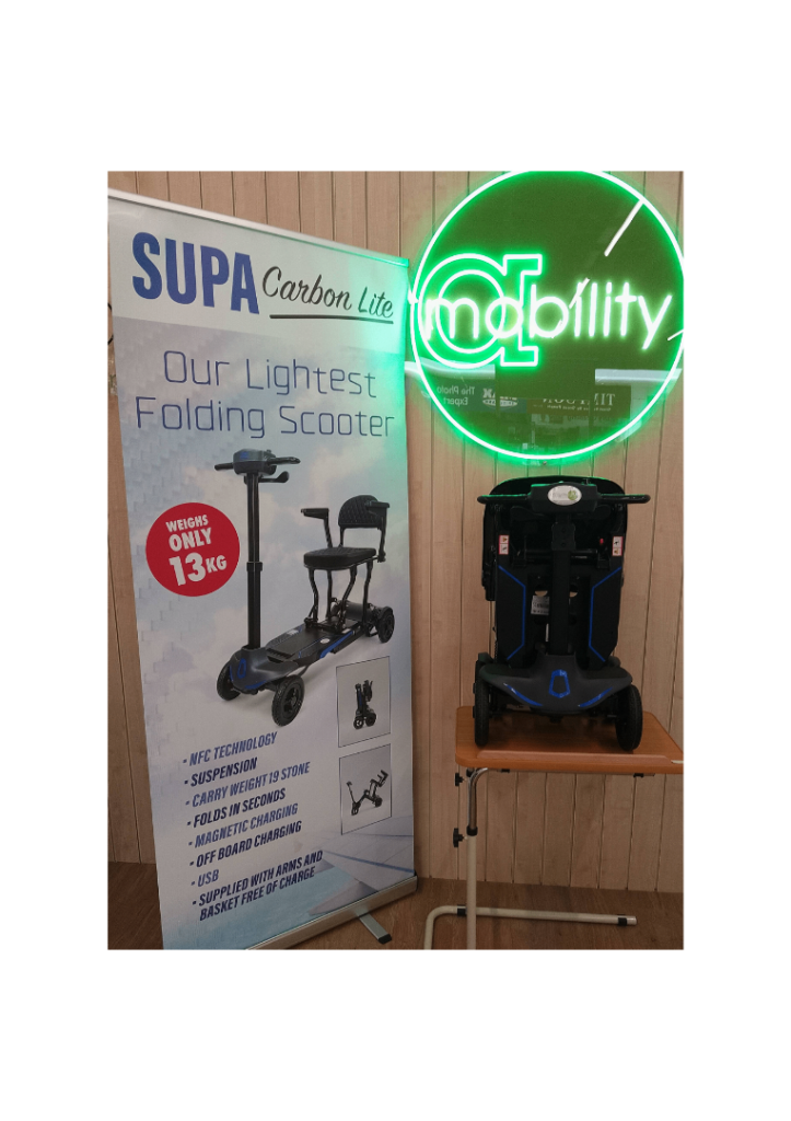 Folds in seconds lightweight scooters & powerchairs at our new Crystal Peaks Showroom Mon-Sat 9-5