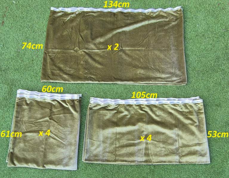 Curtains for caravan - fronts, sides and backs - various sets.