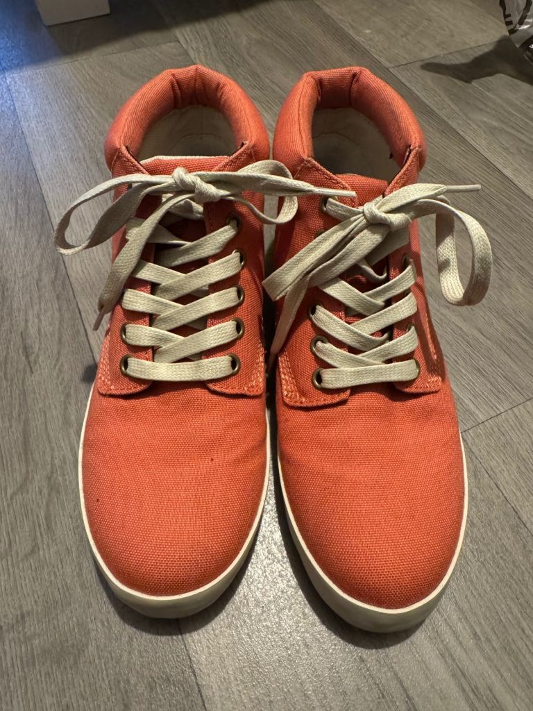 Ladies coral canvas timberland boots 