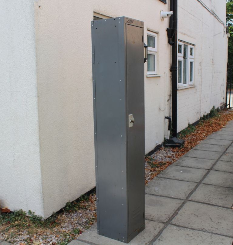 METAL LOCKER WITH KEY - 180cm high x 30 cm wide x 30cm deep