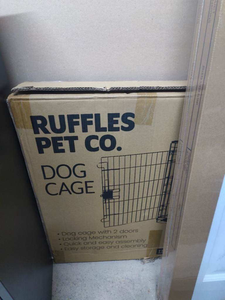 Dog Crate XL Foldable. 2 Doors. Removable tray. Black