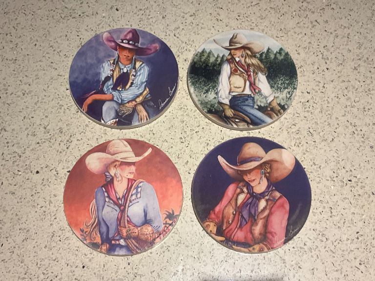 JOBLOT 4x Doreman Burns Ceramic Coasters - see 7 photos