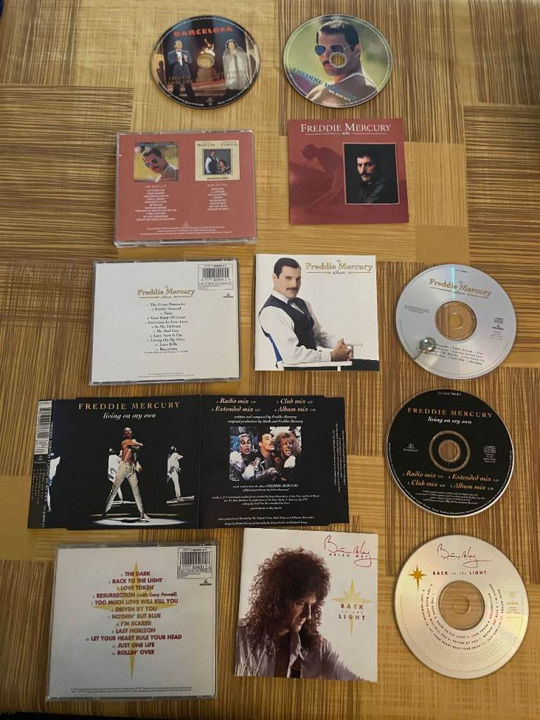 FREDDIE MERCURY & BRIAN MAY 5 X CD BUNDLE + MIXES: MR BAD GUY, BARCELONA, BACK TO THE LIGHT
