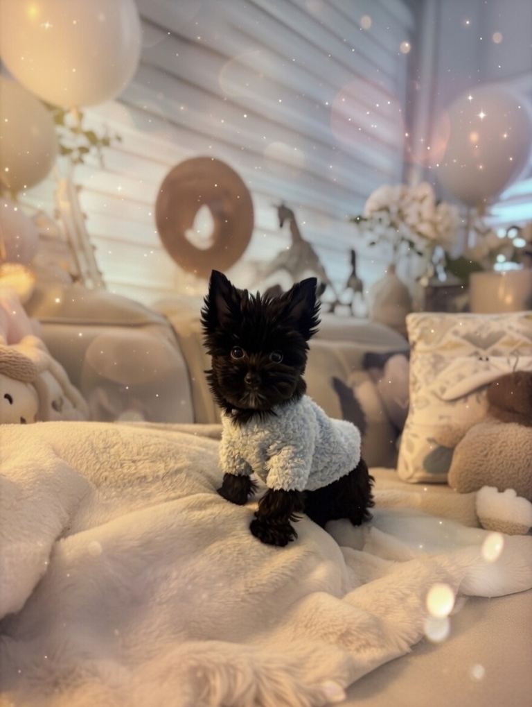 Mini Black Yorkshire terrier puppies last boy