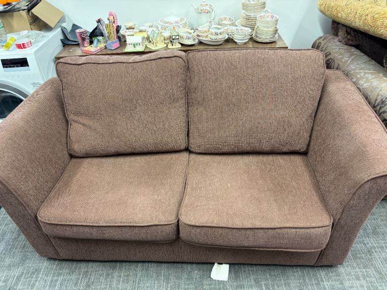 Brown 2 seater sofa bed 