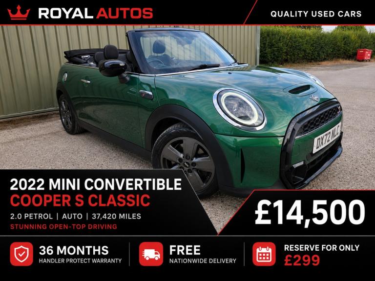 2022 MINI Convertible 2.0 Cooper S Classic 2dr Auto CONVERTIBLE Petrol Automatic