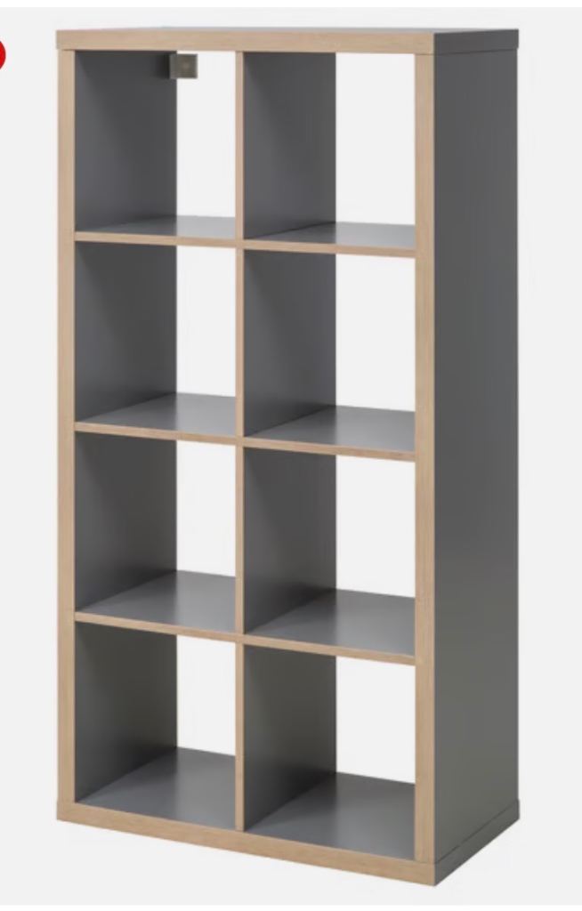 Grey and Wood Effect 8-Cube Storage Unit – As Good As New