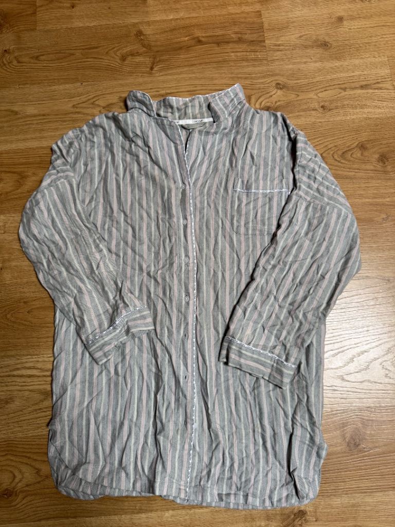 Calvin Klein Grey Striped Sleepwear Shirt Size M