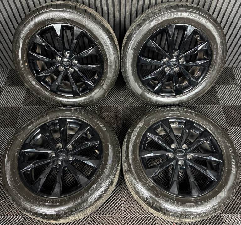 18'' GENUINE AUDI Q3 10 BLACK SPOKE NEW MODEL ALLOY WHEELS TYRES ALLOYS