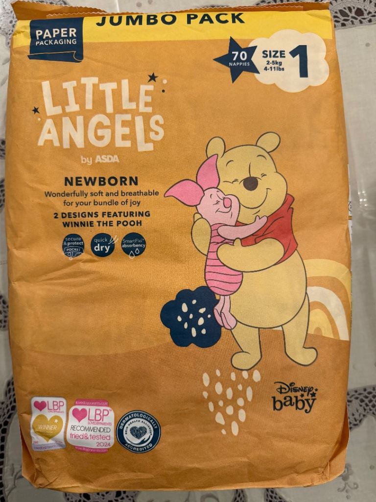 Little angels Disney Nappies unopened size 1 newborn 