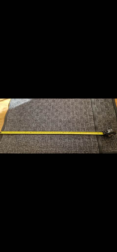 Good Condition Grey Fabric Doormat with Rubber Back