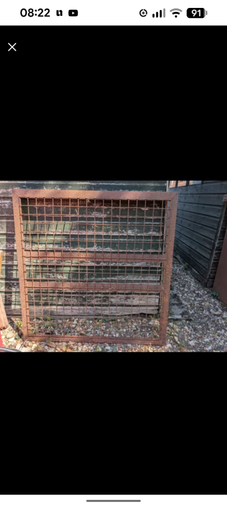 Solid Steel grate/grid/100cm sq 20kgs great cover for water feature/drain/pond/well/hole, £15