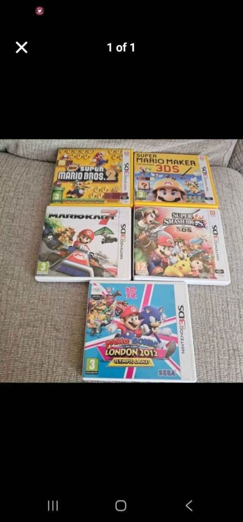 5mario 3ds games all for £50 all like new