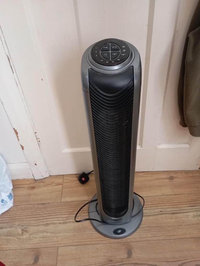 Grey Tower Fan – Good Condition, Oscillating