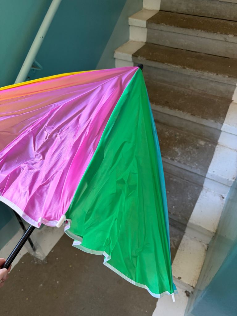 Large Multicoloured Garden Patio Umbrella – Brand New