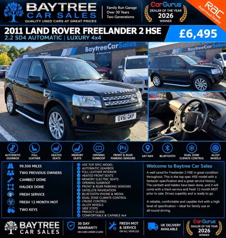 2011 Land Rover Freelander 2 2.2 SD4 HSE SUV Diesel Automatic