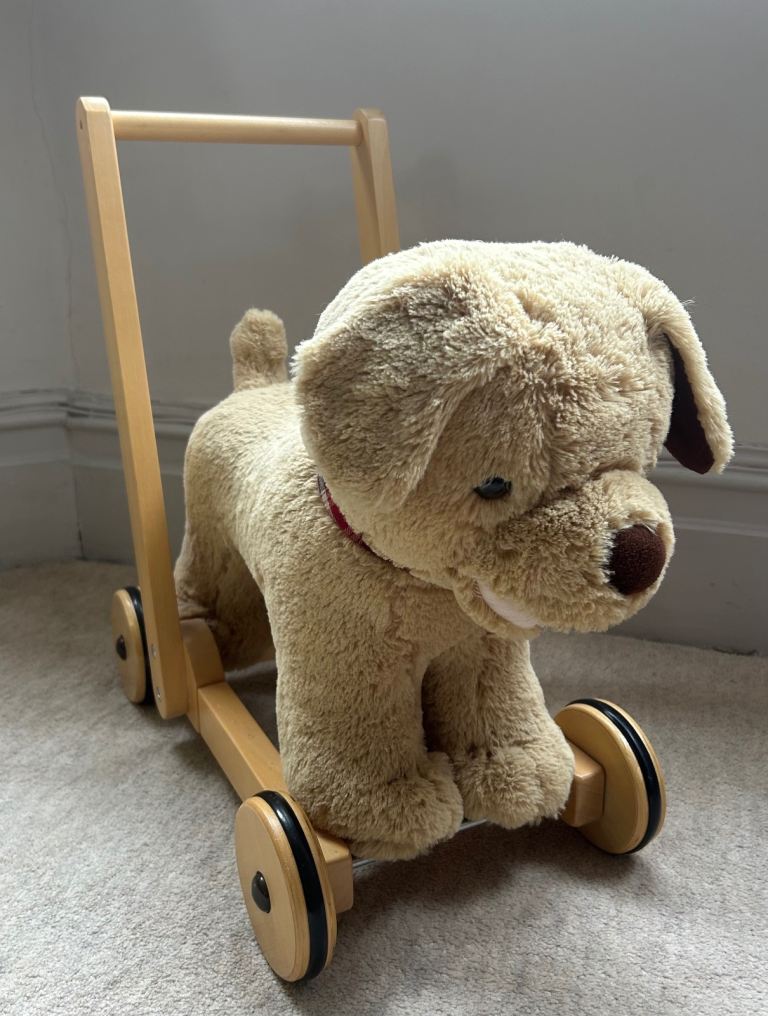 Soft fur dog walker with wheels