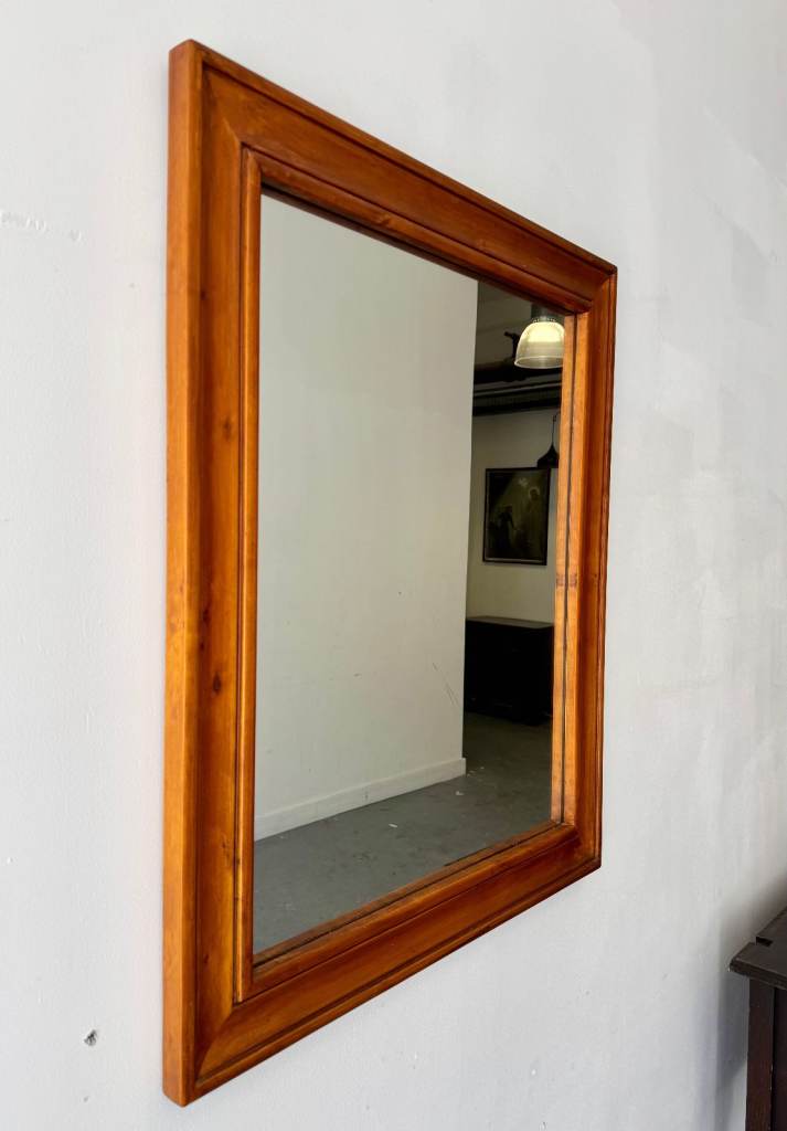 Rectangular Wall Mirror with Wooden Frame