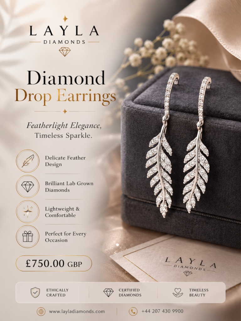 Featherlight Elegance of Diamond Drop Earrings | Layla Diamonds
