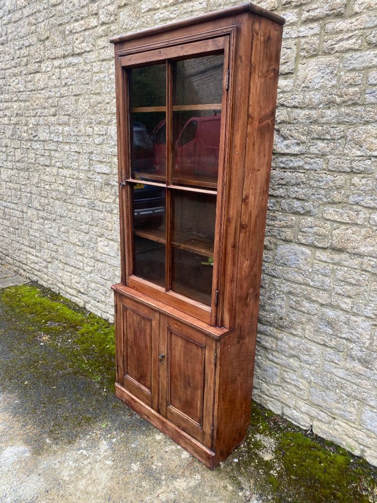 Tall Freestanding Antique Pine Cupboard