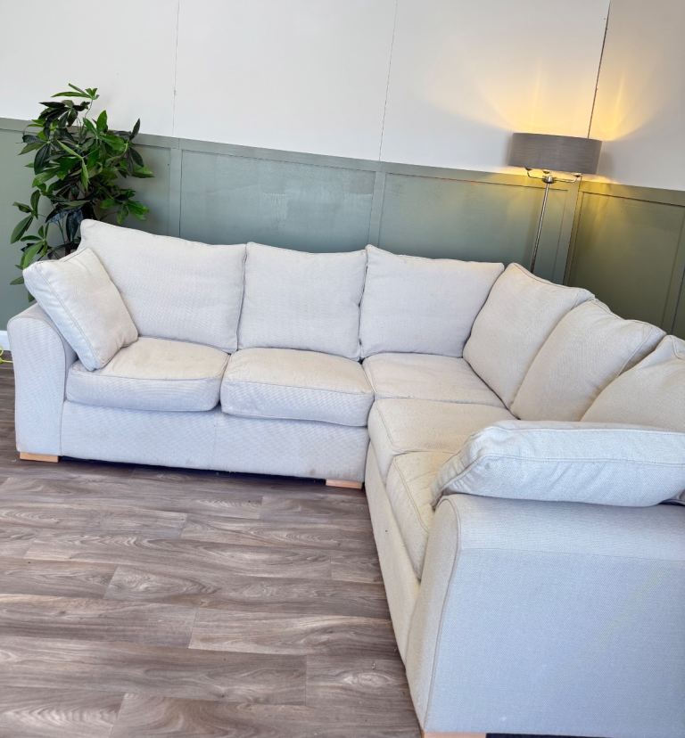 Beige L shape sofa DELIVERY AVAILABLE