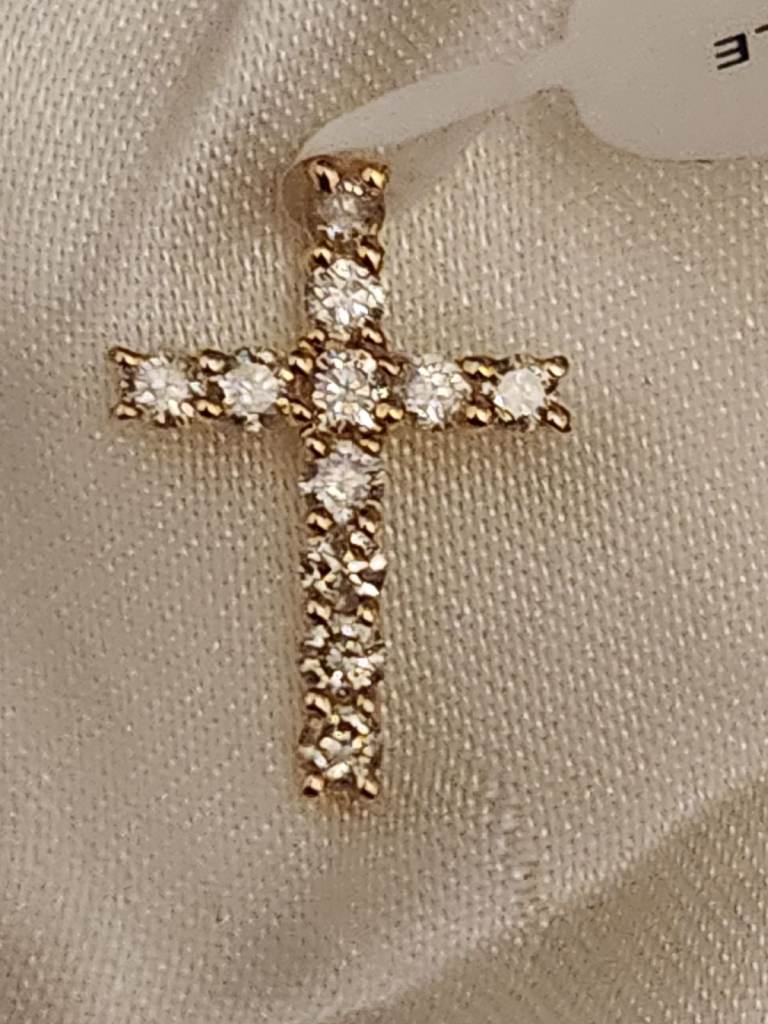 14ct Yellow Gold Cross Vivid Yellow Diamonds brand new 