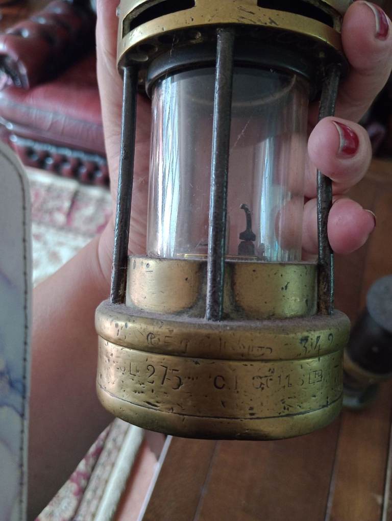 Lovely Pair of Antique Miner's Lamps – Brass & Metal