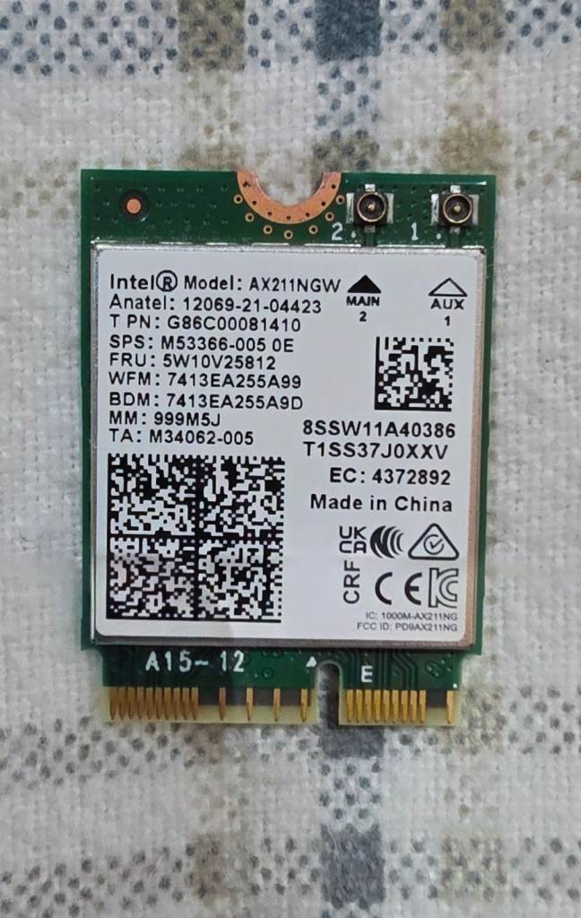 Intel AX211NGW Wi-Fi Module – Good Condition