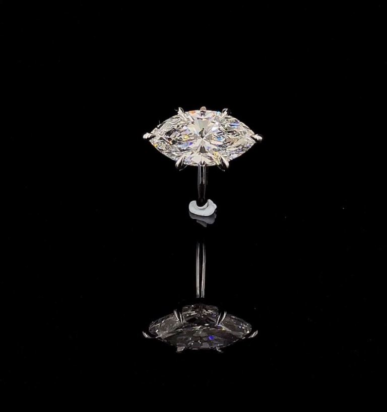 5.02ct Marquise Lab Diamond Ring in Platinum