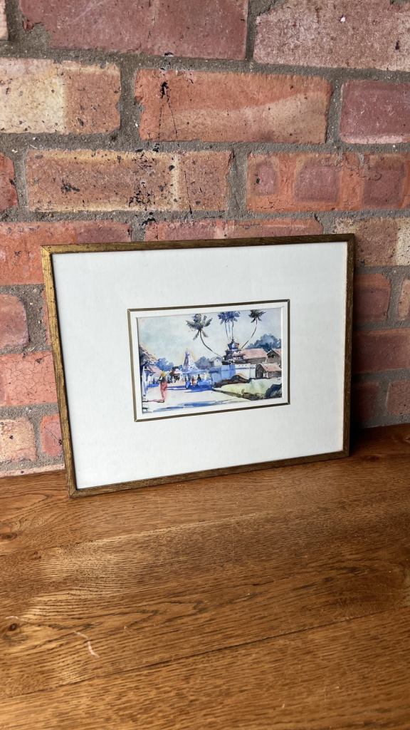 1935 Original Watercolour Painting Depicting Indian Village